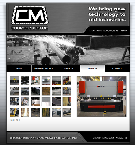 Web Design, PHP Programming, Logo Design, Illustration: Charger Metal Website - Gallery Page